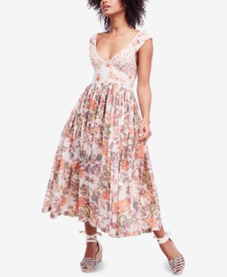 Printed Cotton Midi Dress ☀ Reviews ...